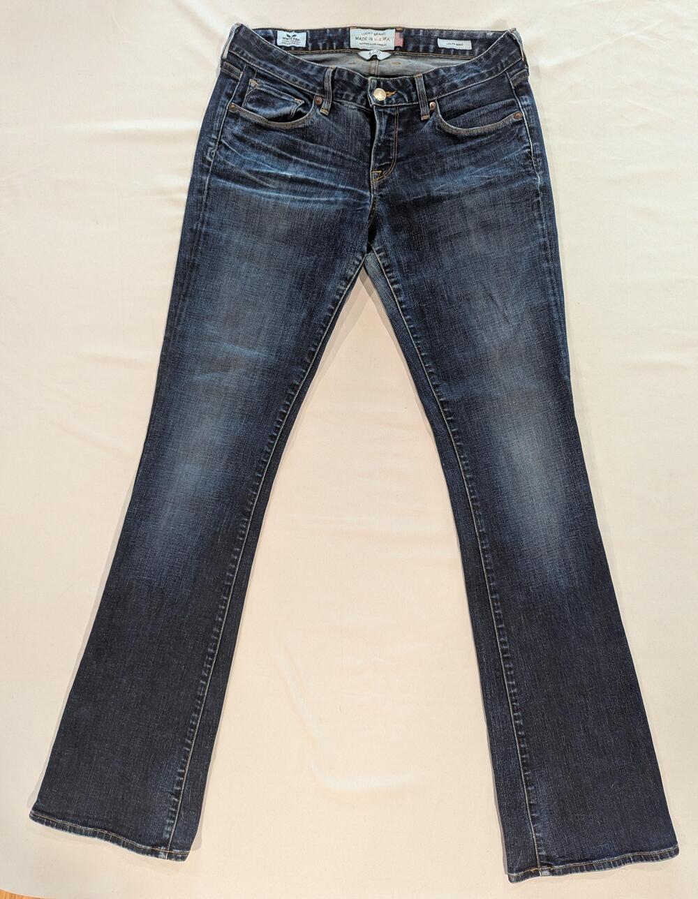 Lucky Brand Jeans Womens 4/27 Blue Wash Mid Rise Lolita Bootcut USA Cone Denim